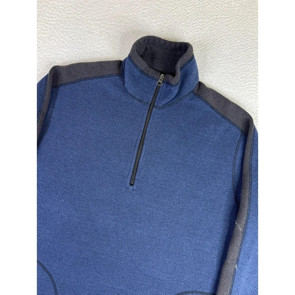 Eddie Bauer Mens Tall Large Blue Fleece 1/4 Zip Mock Neck Sweater‎ 0211 Canada